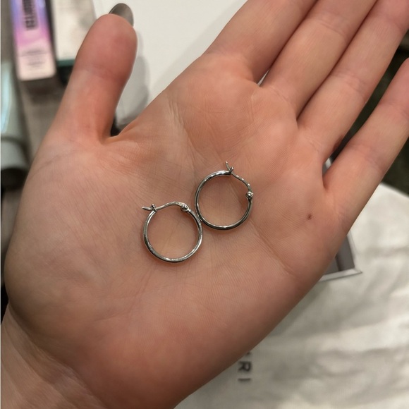 Mejuri Sterling Silver Mini Hoops - Picture 2 of 3